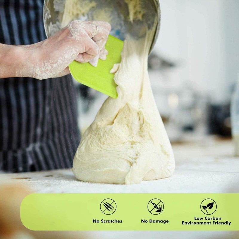 Dough Cutter Dual Sided Flexible Plastic Bowl Scraper for Bread Pizza Pastry gallery