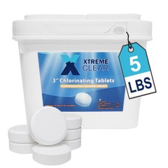 3″ Stabilized Chlorine Tablets for Sanitizing Swimming Pools – 5 Pounds Buckets