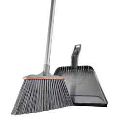 Heavy-Duty 15 in. And 46 in. steel handle Angle Broom and Step-On Dustpan Set
