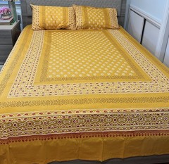 Handcrafted Block Printed – 100% Cotton Bedsheet with Pillow Covers – Queen