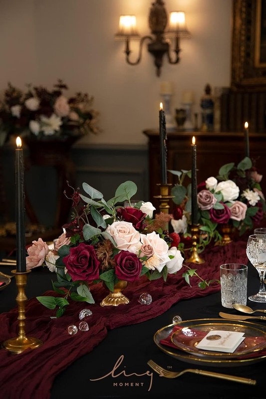Ling's moment Wedding Centerpiece Flower with Vase for Ceremony/Reception Tablet gallery