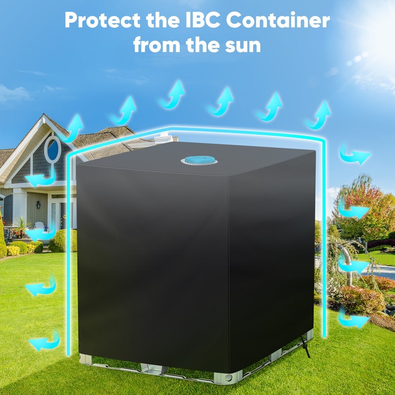 IBC Tote Cover For 1000L 275 Gallon Outdoor Rain Barrel Water Tank Protective gallery