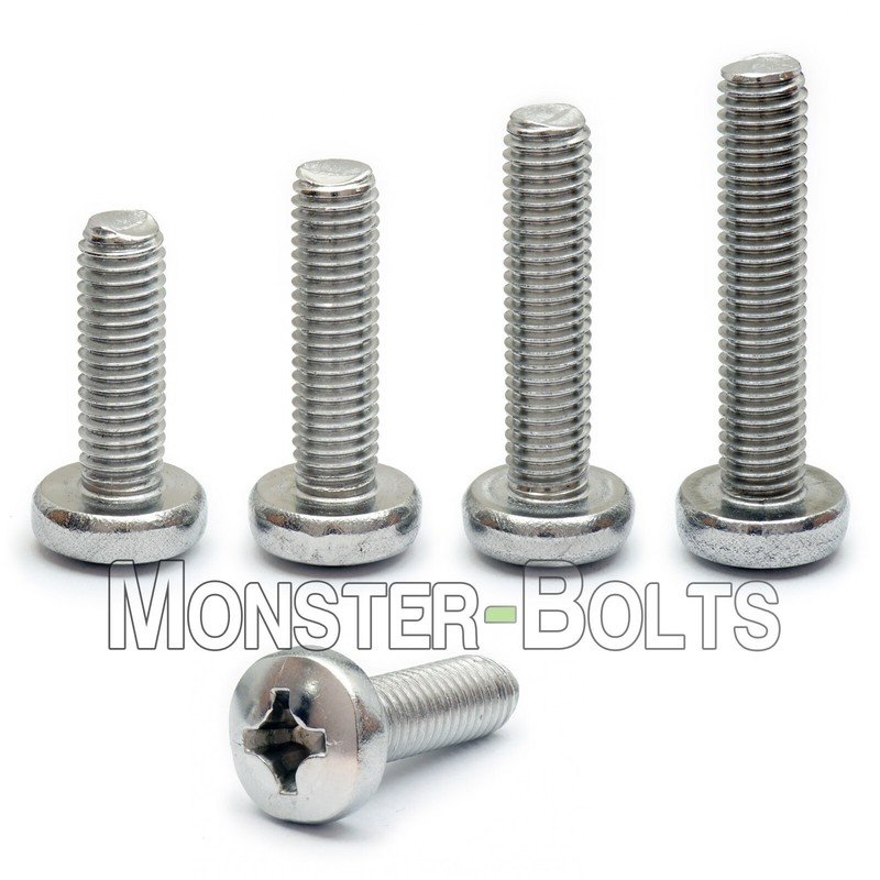 M4 Stainless Steel Phillips Pan Head Machine Screws, DIN 7985A Metric A2 18-8