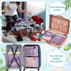 14 Set Packing Cubes for Travel Days of Week Packing Cubes with Labels Campin…