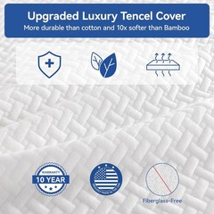 RV Mattress Short Queen 10 Inch Memory Foam Mattresses, Premium Cooling Green Te