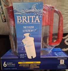 Brita Small 5 Cup Water Filter Pitcher with 1 Standard Filter, BPA Free – RED