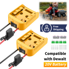 2-Pack Power Wheel Adapter with Fuse Switch Compatible with Dewalt 20V Battery