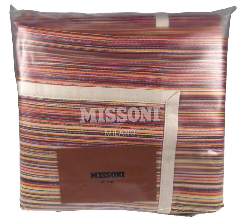 Missoni Milano Jill New King Pillowcases Pair Multicolor Stripe 65×100 cm Italy