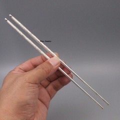 Solid S999 Fine Silver 999 Dragon Pattern Chopsticks Dinnerware 50-51g 8.26in L