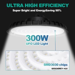 300W UFO Led High Bay Light Factory Warehouse Commercial Industrial Shop Light