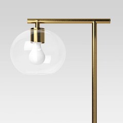 Brass Floor Lamp with Glass Shade – Threshold