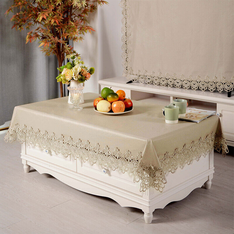 European PVC Tablecloth Waterproof Lace Square Rectangle Oilcloth Wipe Clean gallery