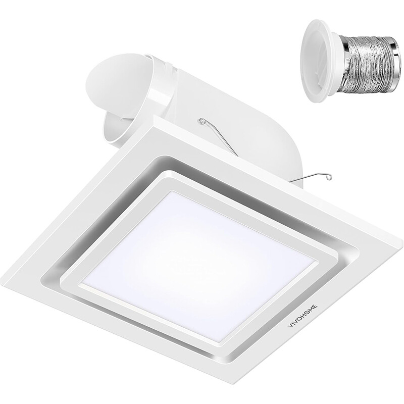 2set Bathroom Exhaust Fan 165 CFM with 6500K LED Light & Duct Hose 1.5 Sones Fan gallery