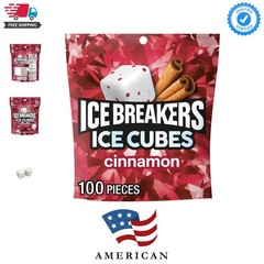 Ice Cubes Cinnamon Sugar Free Chewing Gum Pouch, 8.11 oz 100 Pieces