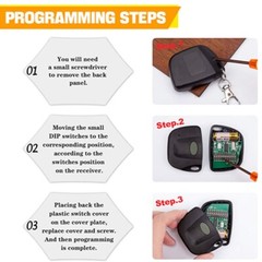2PC Remote Control Garage Door Gate Opener Transmitter 10 Digit Pins Code-300MHz