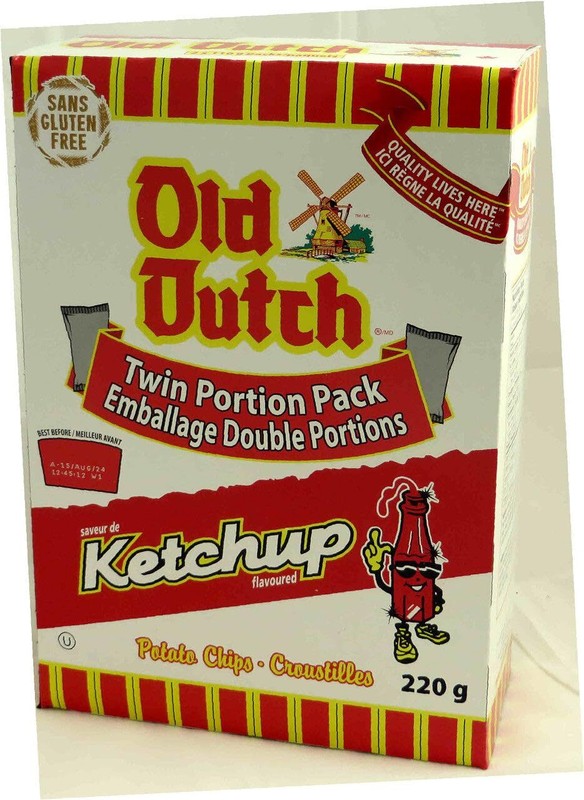 Ketchup Flavored Potato Chips 7.7 Ounce Gluten Free Low Fat Canadian Snack
