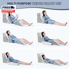 4PCS Orthopedic Bed Wedge Pillow Set for Sleeping Post Surgery Foam Pillow for B