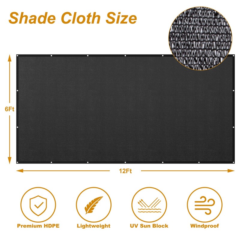 60% Shade Cloth Anti-Aging Sun Mesh UV Resistant Net Sunblock Plant Garden Tarp