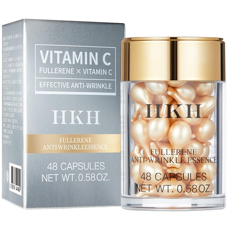 HKH Retinol Serum Capsules for Face 48 Ct Anti-Aging Wrinkles Vitamin C