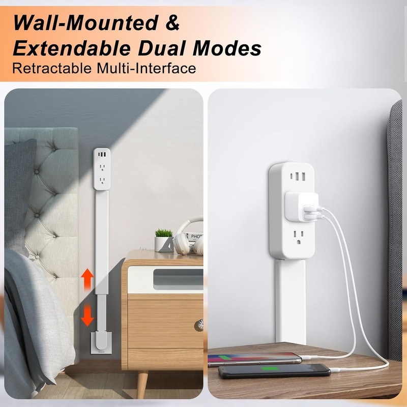 Rotating Wall Plug Power Socket Expander - 22"-34" Extension gallery