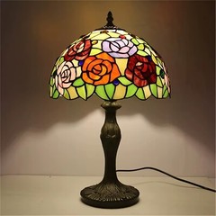 Dragonfly Style Tiffany Table Lamp Stained Glass Desk Light for Home Decor H 18″