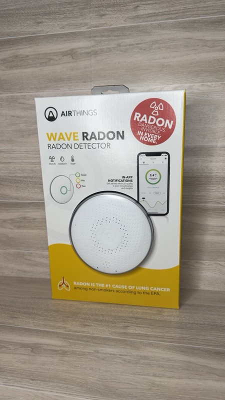 Airthings Wave Radon 2951 Radon Detector Humidity & Temperature Monitoring