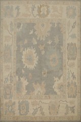 Gray Oushak Turkish Area Rug 8×10 Hand-knotted Wool Oriental Carpet for Any Room