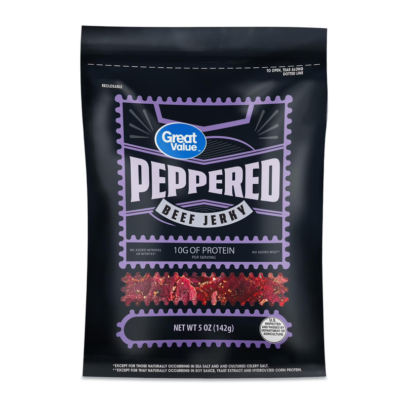 Great Value Peppered Beef Jerky, 5 Oz… Free Shipping