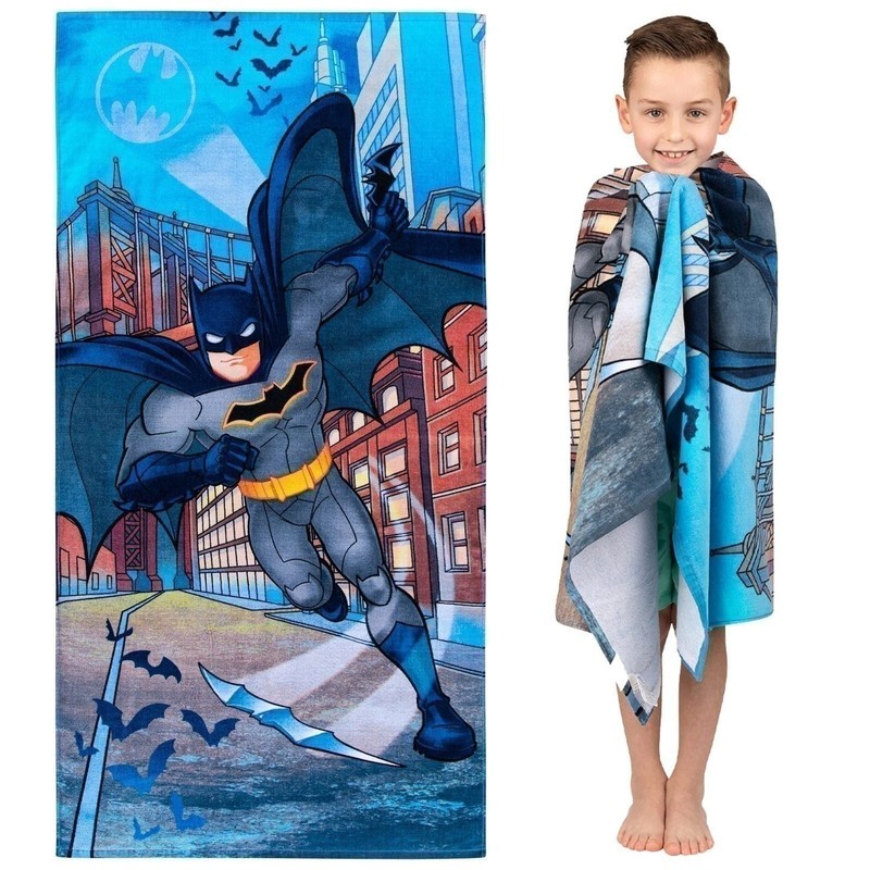 Franco Kids Super Soft Cotton Bath/Pool/Beach Batman Towel, 58 in x 28 in,