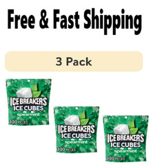 Ice Breakers Ice Cubes Spearmint Sugar Free Chewing Gum, Pouch 8.11 oz, 300 pic