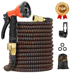 25ft, 50ft, 75ft, 100ft, Expanding Water Hose No-Kink Garden Hose with Nozzle