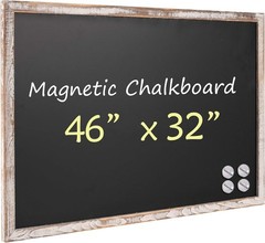 Magnetic Chalkboard Black Board 46″ x 32″ Extra Large Chalk Board for Wall Decor