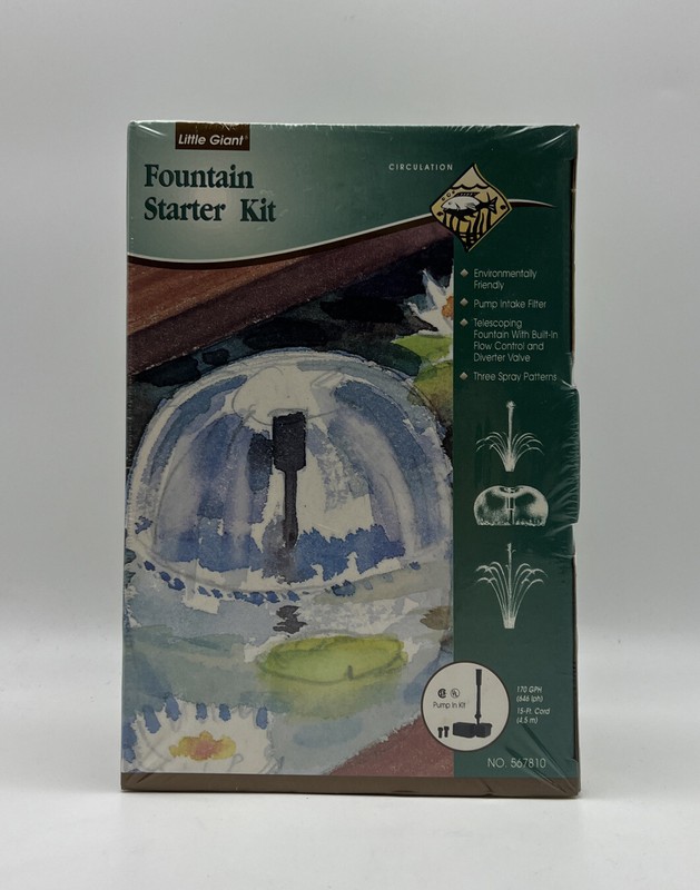 Little Giant Fountain Starter Kit Submersed 170 Gal/HR Made in the USA