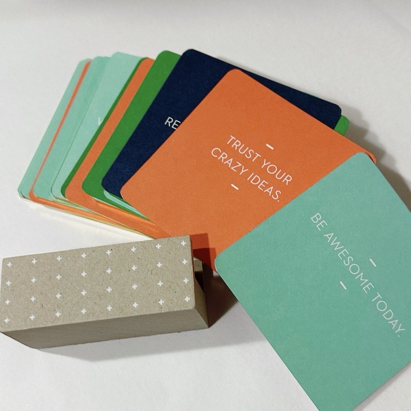 Motto of the Day Card Set 76 Quote Cards With Stand Desk Decor Stationery