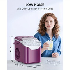 Countertop ice maker, makes 26 pounds of ice in 24 hours, small ice maker