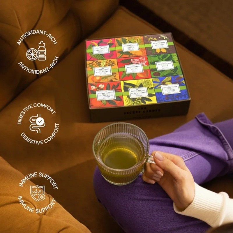 The Secret Garden Organic 9 Flavors 90 Tea Bags NEW NIP EXP 01/2028 Variety Box