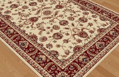 Ivory Scrolls Bordered Oriental Area Rug Oriental Leaves Vines Persien Carpet
