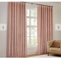 Pottery Barn Velvet Twill Blackout Curtain Panel Drape Blush 108″ #B1024