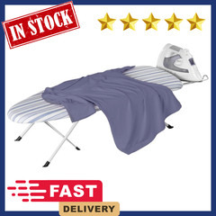 Folding Tabletop Ironing Board with Iron Rest, Blue, 32” L X 12” W, Steel Frame