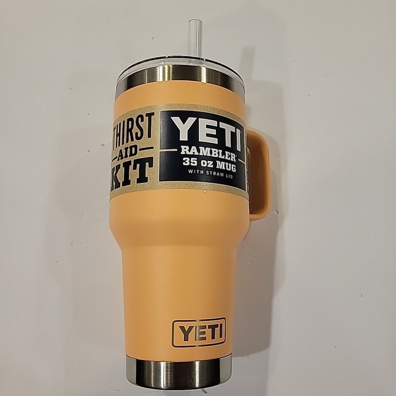 YETI Rambler 35oz Insulated Mug w/ Straw Lid LowCountry Peach NEW Rare Color