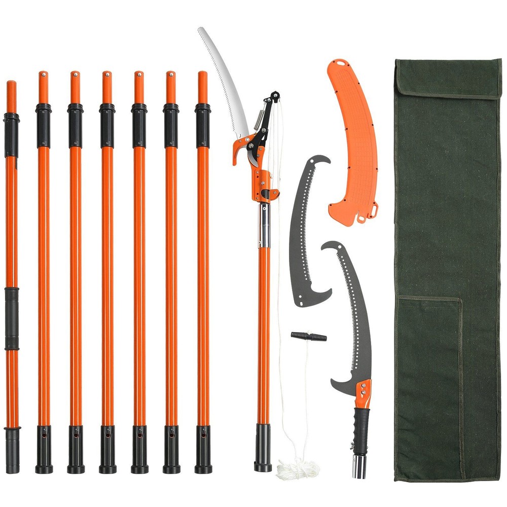 Precision Cut 7.3-27ft Pole Saw with Teflon-Infused Blade Edge