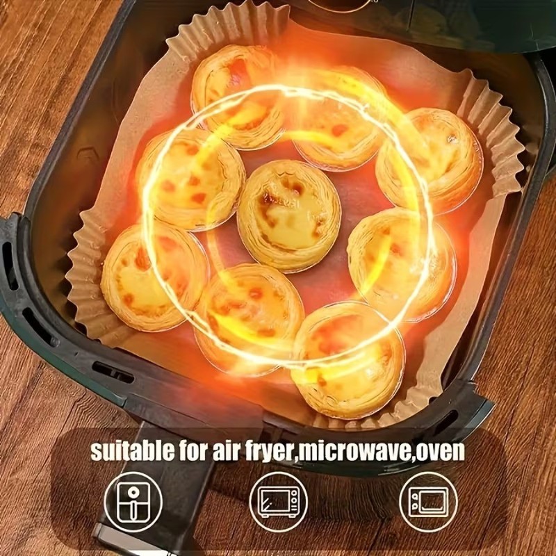 100 Pack Non-Stick Air Fryer Disposable Non-stick Baking Parchment Paper Liners gallery