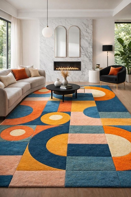 Designer Rug | Irregular Rug | Wool area Rugs | Living Room Rug | Tufted A186