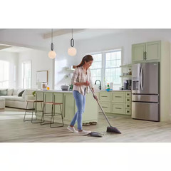 Heavy-Duty 15 in. And 46 in. steel handle Angle Broom and Step-On Dustpan Set