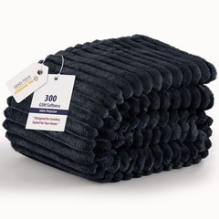 Fleece Blanket Striped Soft Warm Throw Couch Bed All Season Lightweight Plush