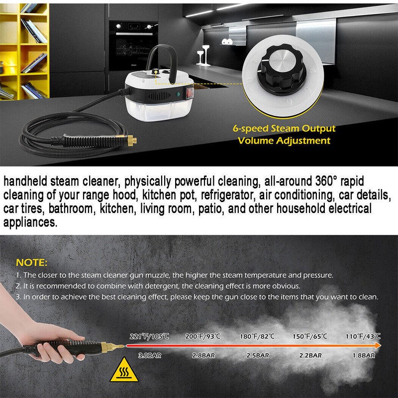 Handheld High Temp Steam Cleaner High Pressure Household Cleaning Machine 2500W gallery