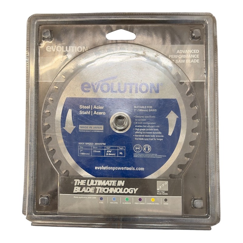 Evolution 180BladeST TCT Saw Blade, 7″, 36 Teeth, Steel