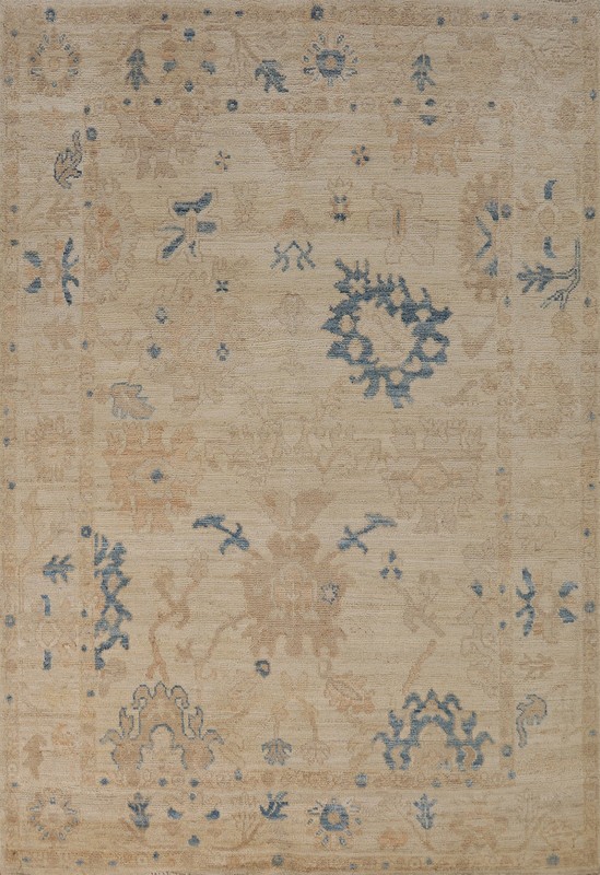 Oushak Turkish Rug 5×7 Vegetable Dye Handmade Wool Oriental Carpet for Any Room