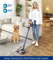 Cordless Vacuum Cleaner Stick 65KPa 550W 70min Runtime Home Office Rechargeable