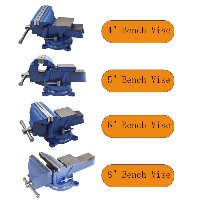 4″ /5″ /6″ /8″ Bench Vise w/ Anvil Swivel Base Heavy Duty Vice Multipurpose
